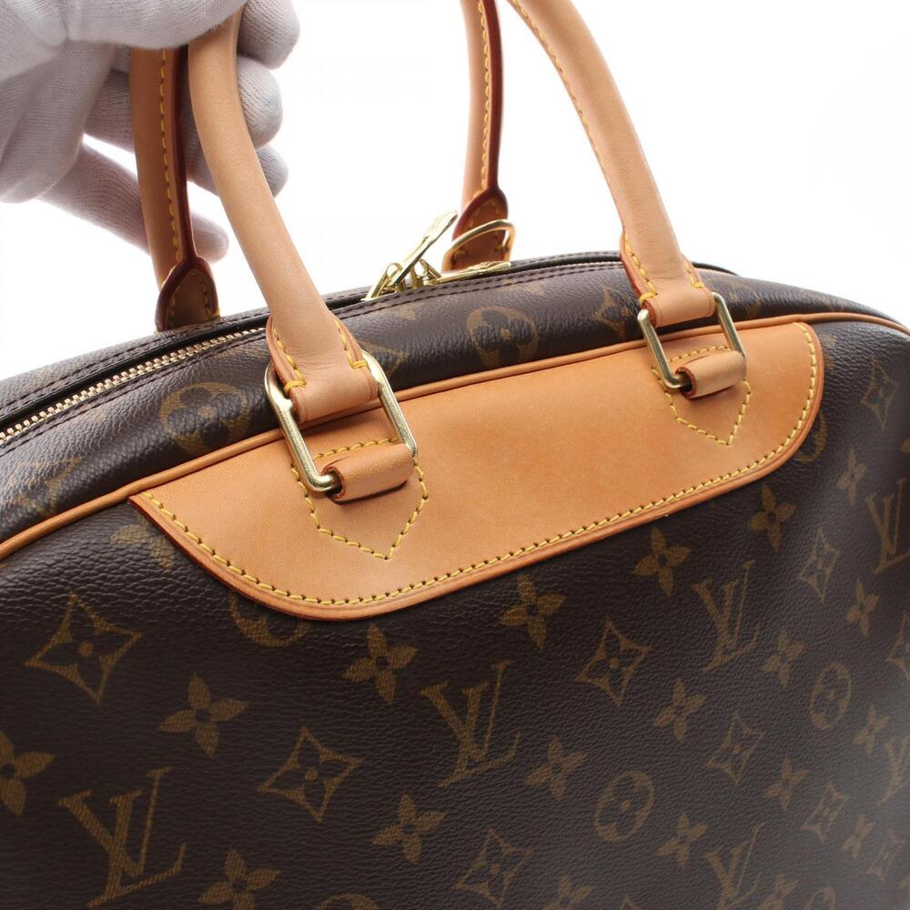 Louis Vuitton Deauville Bowling Vanity Handbag Canvas Leather Monogram Brown - Picture 5 of 7